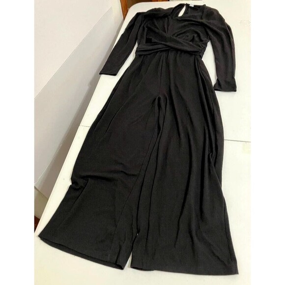 Old Navy Woman's Black Jumpsuit/Jumper Elegant  Faux Wrap Wide Leg Size Small - Picture 8 of 15